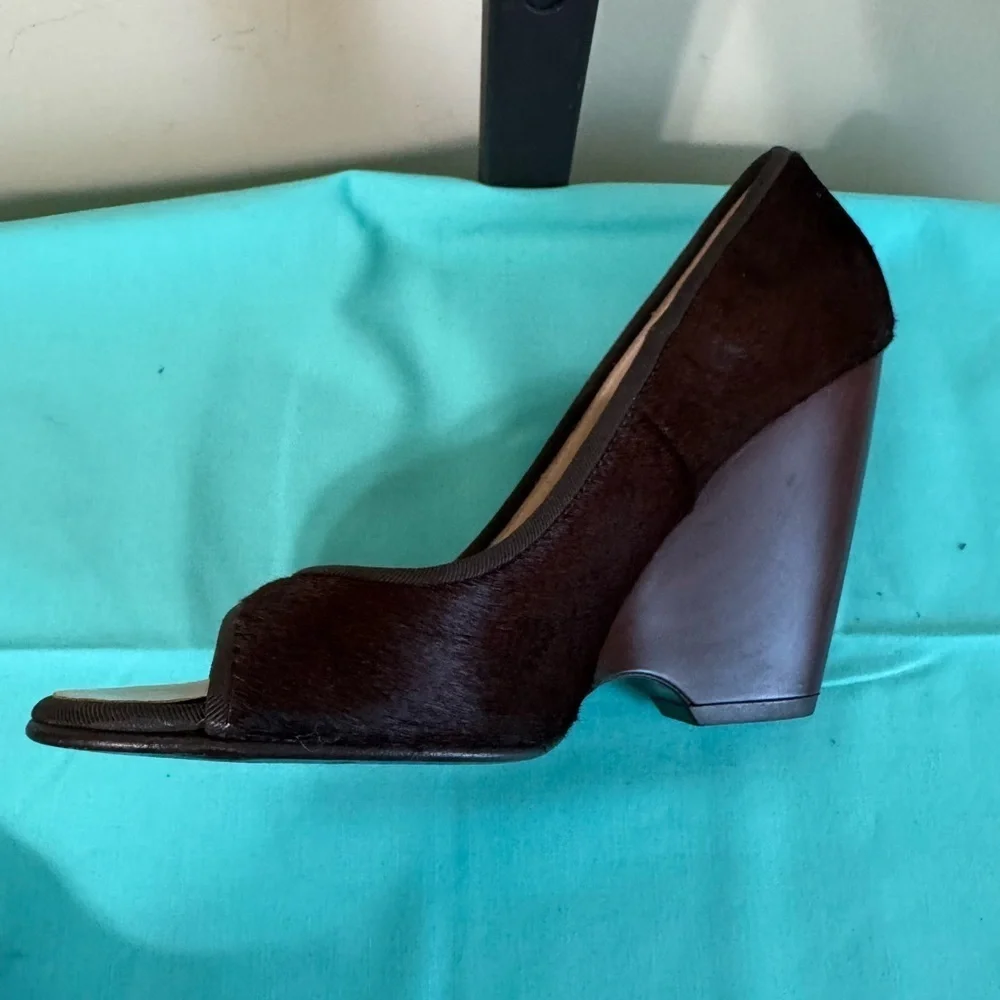 Giuseppe Zanotti Dark Brown Peep-Toe Heels
